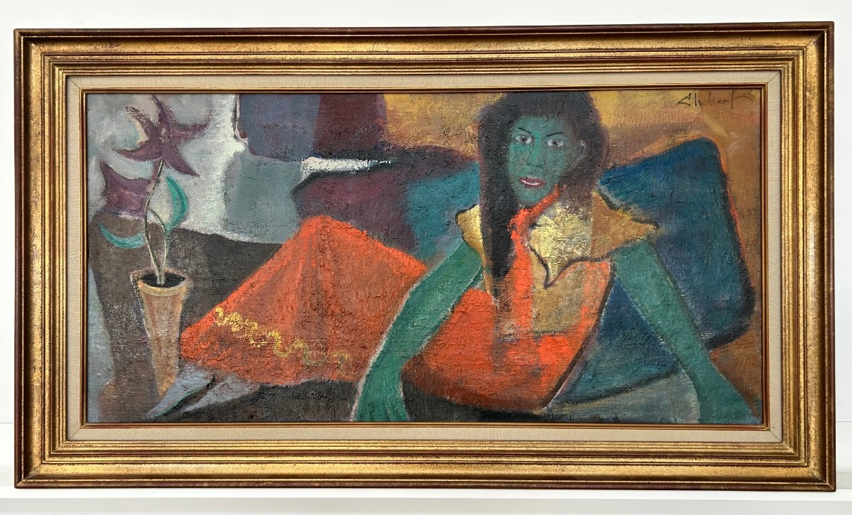 Oil On Canvas Signed Chabert Entitled "the Tahitian Woman" (post-fauvism/impressionism)