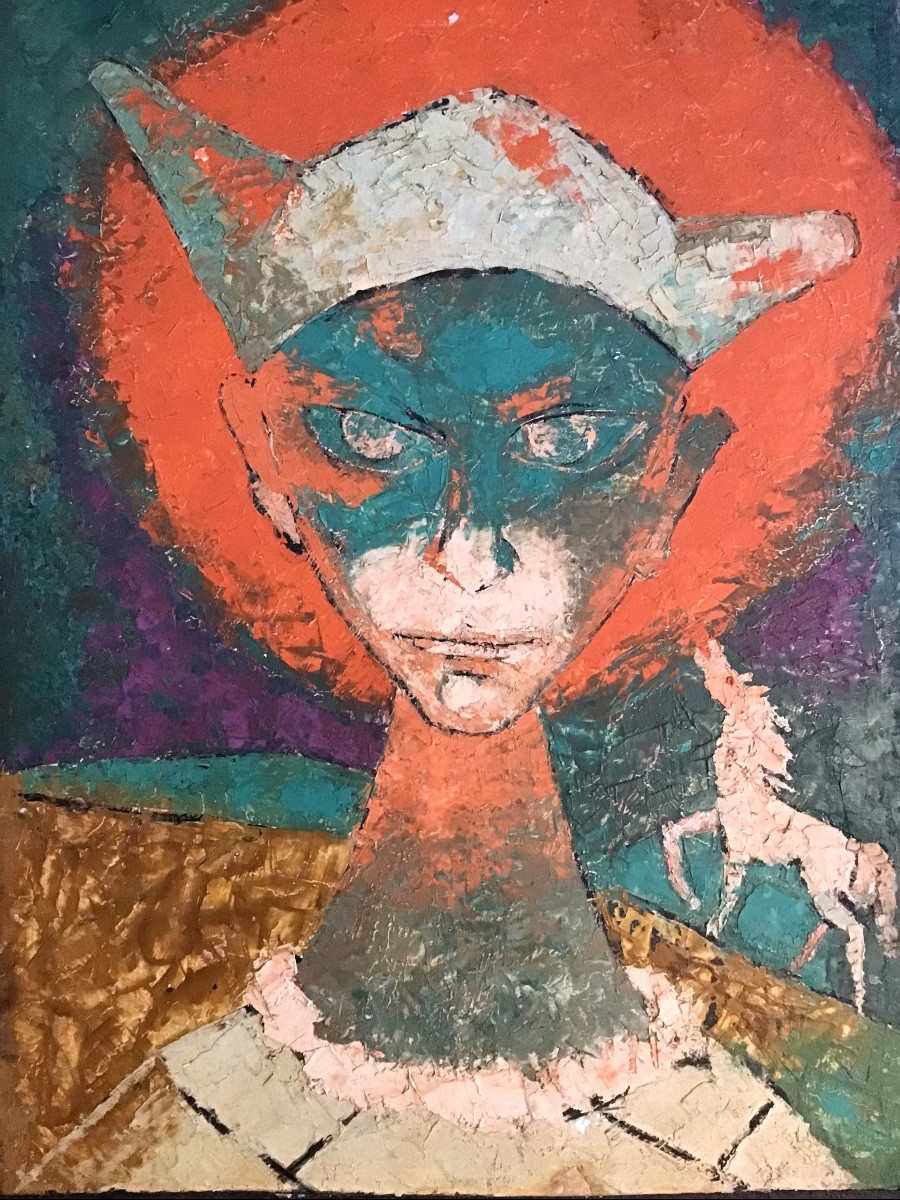 Portrait Of Mara Rucki Harlequin" (clown, Street Performer, Daughter Of Jean Lambert Rucki)-photo-2