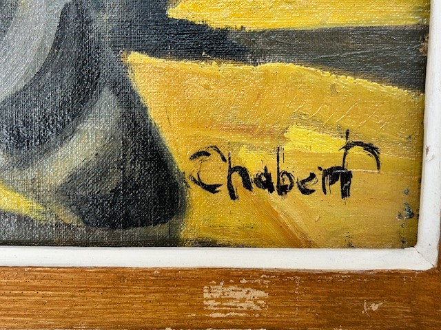 Huile sur toile signée Chabert (chantier - industriel - post cubisme - esprit Camille Hilaire)-photo-3