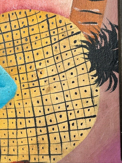 Grande huile sur toile signée Casimir(Laurent Casimir?) 1970-1980 Ecole haitienne-cubiste-naif-photo-1