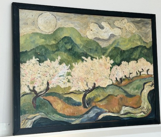 Grande huile sur toile paysage post expressionniste signé  A Glatz  de 70 .-photo-3