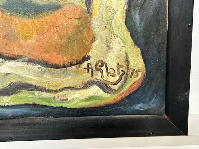 Grande huile sur toile paysage post expressionniste signé  A Glatz  de 70 .-photo-4