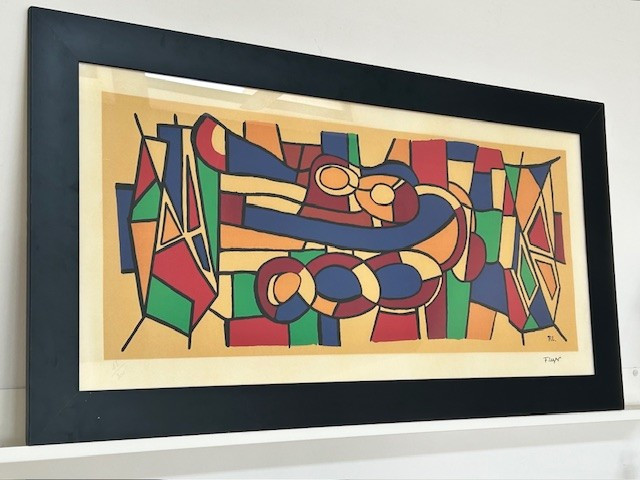 Fernand Leger lithographie numérotée  et signée( abstraction cubiste...)-photo-2