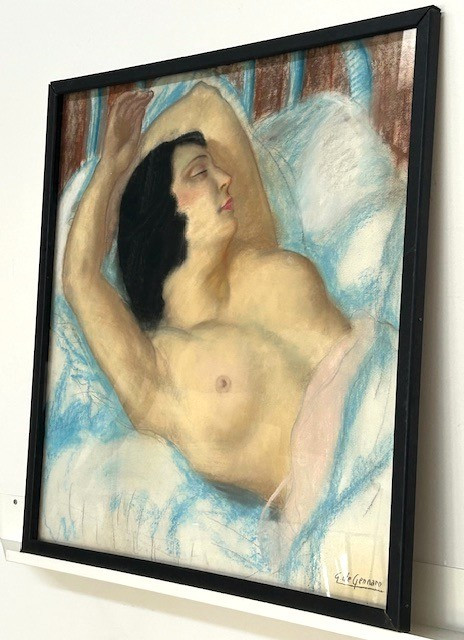 Nude Large Pastel By Gaetano De Gennaro (1890-1959) Neo Classical Art Deco 1940-photo-3