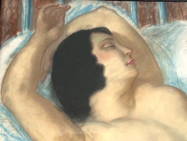 Nude Large Pastel By Gaetano De Gennaro (1890-1959) Neo Classical Art Deco 1940-photo-4