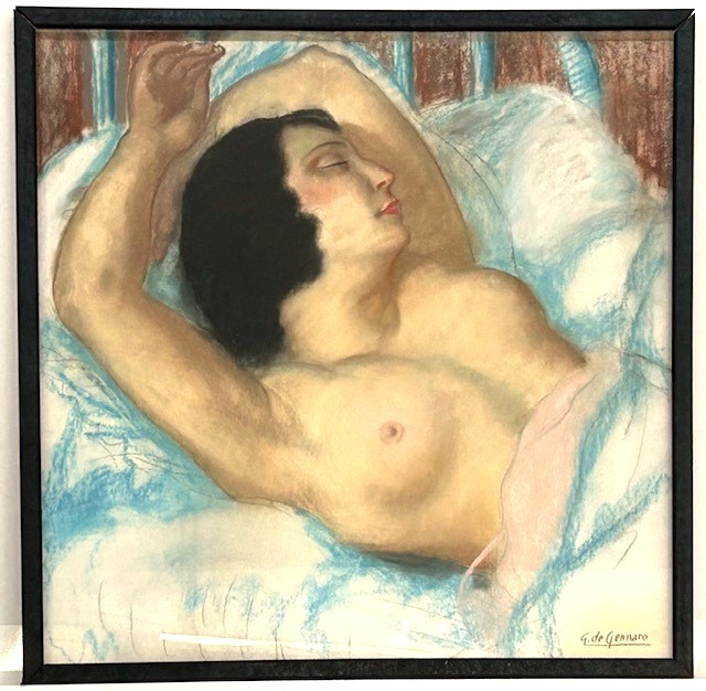 Nude Large Pastel By Gaetano De Gennaro (1890-1959) Neo Classical Art Deco 1940