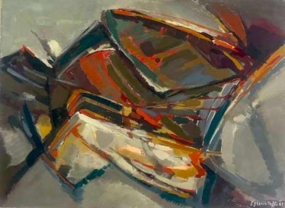 Huile sur toile de Françoise Grassin Taffin 1962 ( abstraction  - XXème - France ...)