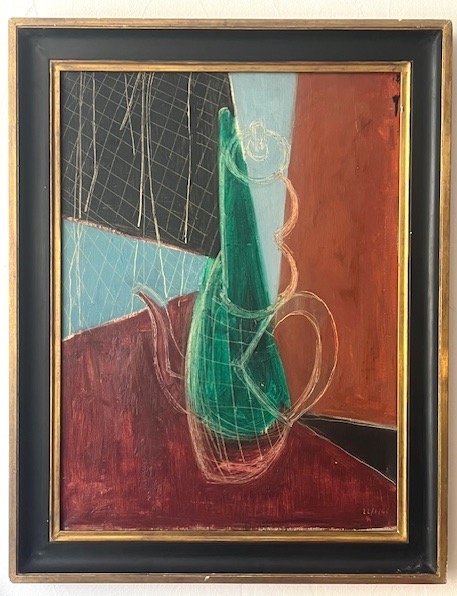 Still Life Hst By Pierre Montheillet (1923-2011) Figurative Abstraction - Cubism 20th Century