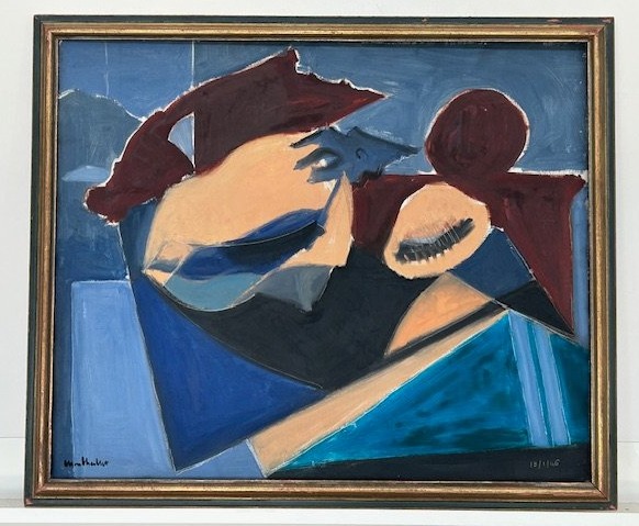 HST de Pierre Montheillet nature morte  1946  ( école lyonnaise - cubisme - abstraction...)