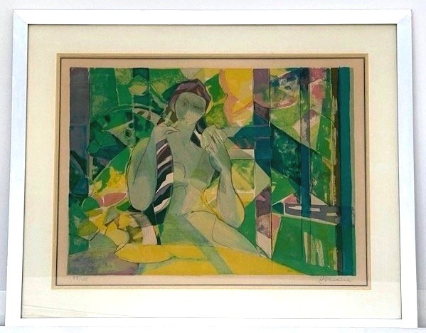 Lithograph By Camille Hilaire (student Of André Lhote—post-cubist—figurative—20th Century—french)