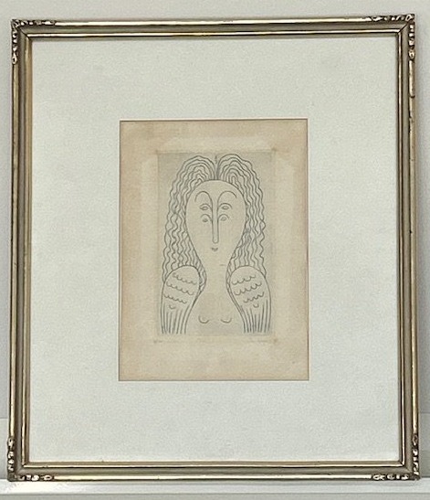 Etching By Jan Zrzavy, Portrait Titled &amp;quot;andèl&amp;quot; (engraving—20th-century Czech School)