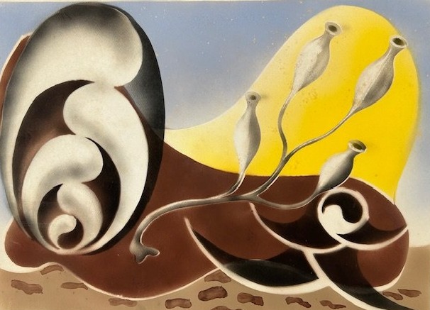 Composition surréaliste à l'aérographe de Robert le Ricolais constructivisme -abstraction-1930s-photo-2