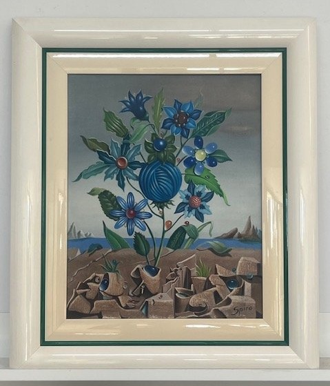 Surrealist Oil On Canvas By Georges Spiro (1909–1994): Abstract—still Life—dreamlike Imagery...