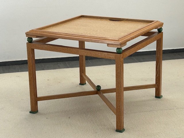 Table à jeux en chêne cérusé circa 1950-1960 ( décoration esprit Arbus - Dupré Lafon - Adnet..)