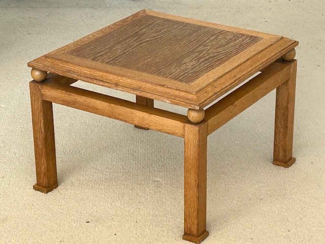 2 tables  en chêne cérusé circa 1950-1960 ( décoration esprit Arbus - Dupré Lafon - Adnet..)-photo-4