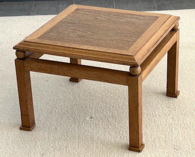 2 tables  en chêne cérusé circa 1950-1960 ( décoration esprit Arbus - Dupré Lafon - Adnet..)-photo-1