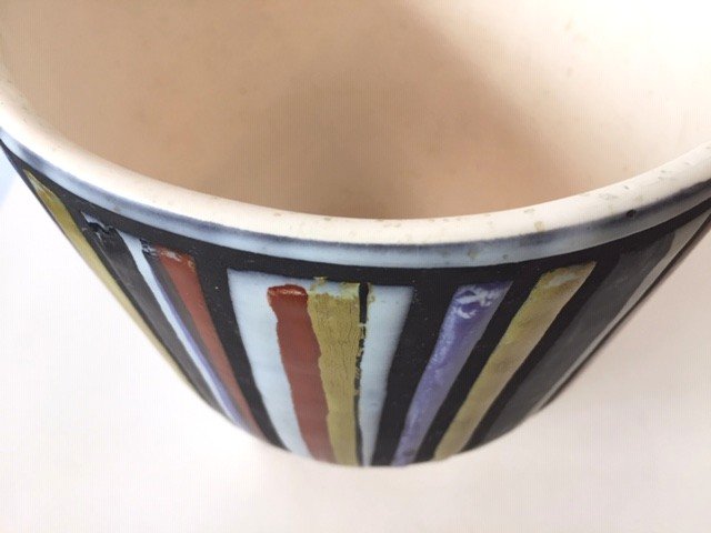 Ceramic Molar Cache Pot Vase By Roger Capron Vallauris Design 1950-photo-3
