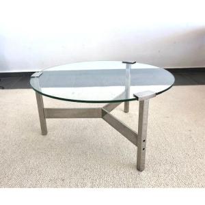 Rare Table Basse Design Francais De Decorateur 1950