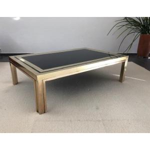 Large Coffee Table In Brass And Glass Maison Liwans Italian Design 1970