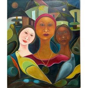 Oil On Canvas Fritzner Alphonse (1938 - 2006) Haitian School 20th Century