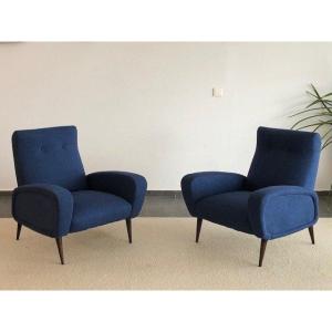 Rare Armchairs By Louis Baillon French Design Circa 1950