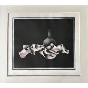 Lithograph / Engraving Mario Avati (1921-2009) Still Life (inspired By Giorgio Morandi) 20th Century