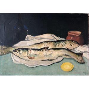 Nature Morte Huile Sur Toile De Marcel Sahut ( 1901 -1990 )