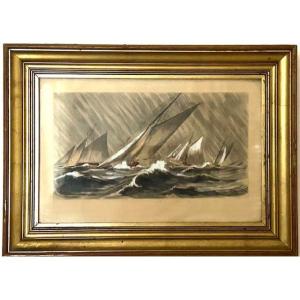 Marine  de Léon Haffner régate dans la tempête 