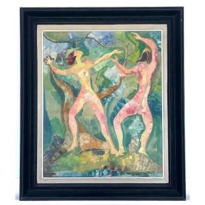 Oil On Panel In The Spirit Of Matisse André Derain Fauvism 20th Century