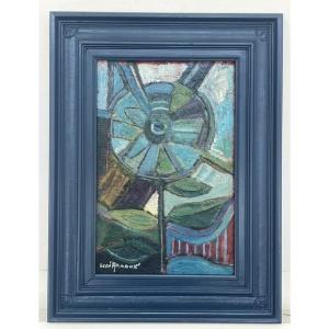 Oil On Canvas By René Arnoux, 1987 (geometric Abstraction, Stylized Figuration, Cubism...)