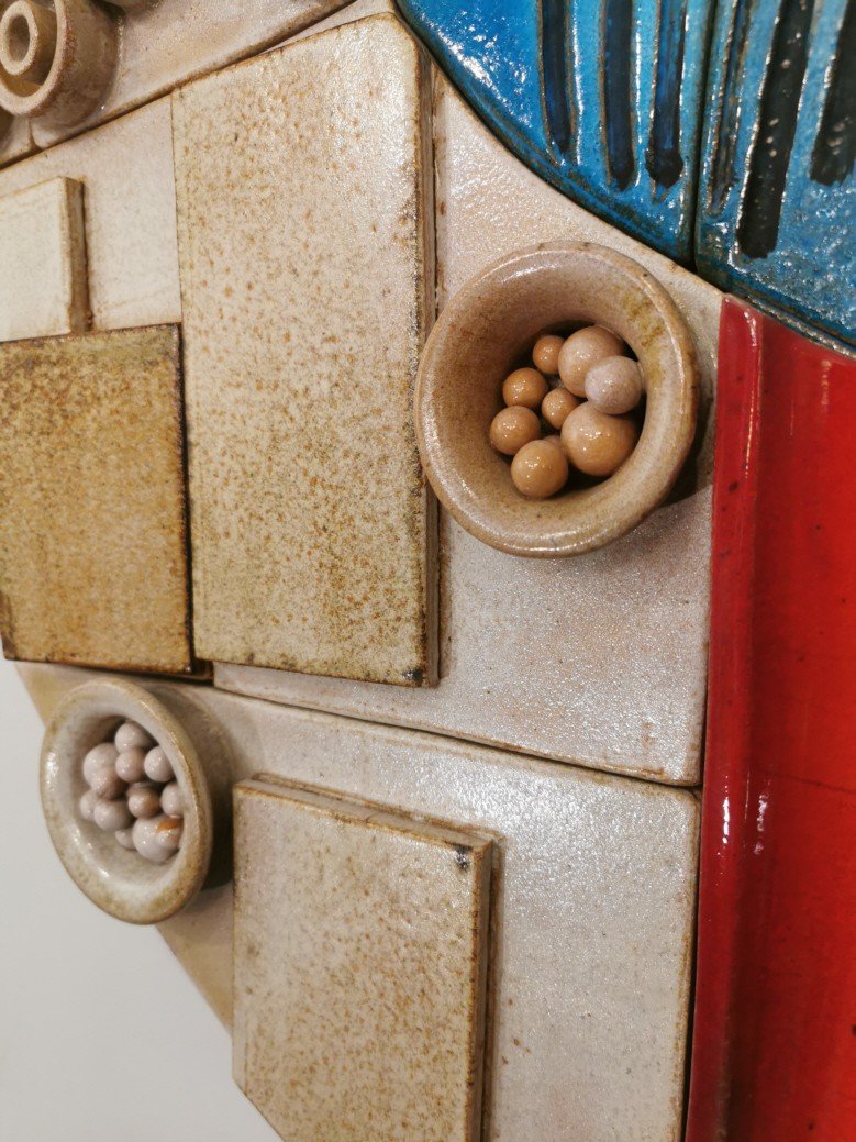 Grand Panneau Circulaire En Céramique - pièce unique-photo-1