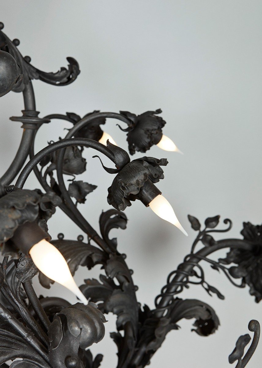 Grand Lustre En Fer Forgé -photo-3