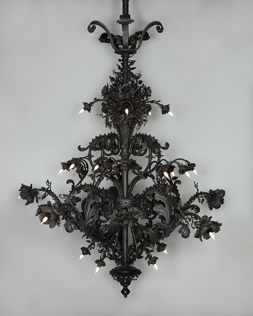 Grand Lustre En Fer Forgé -photo-1