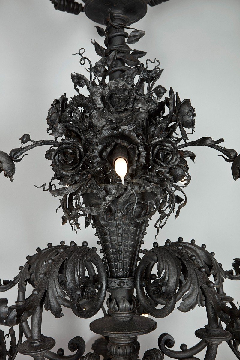 Grand Lustre En Fer Forgé -photo-3