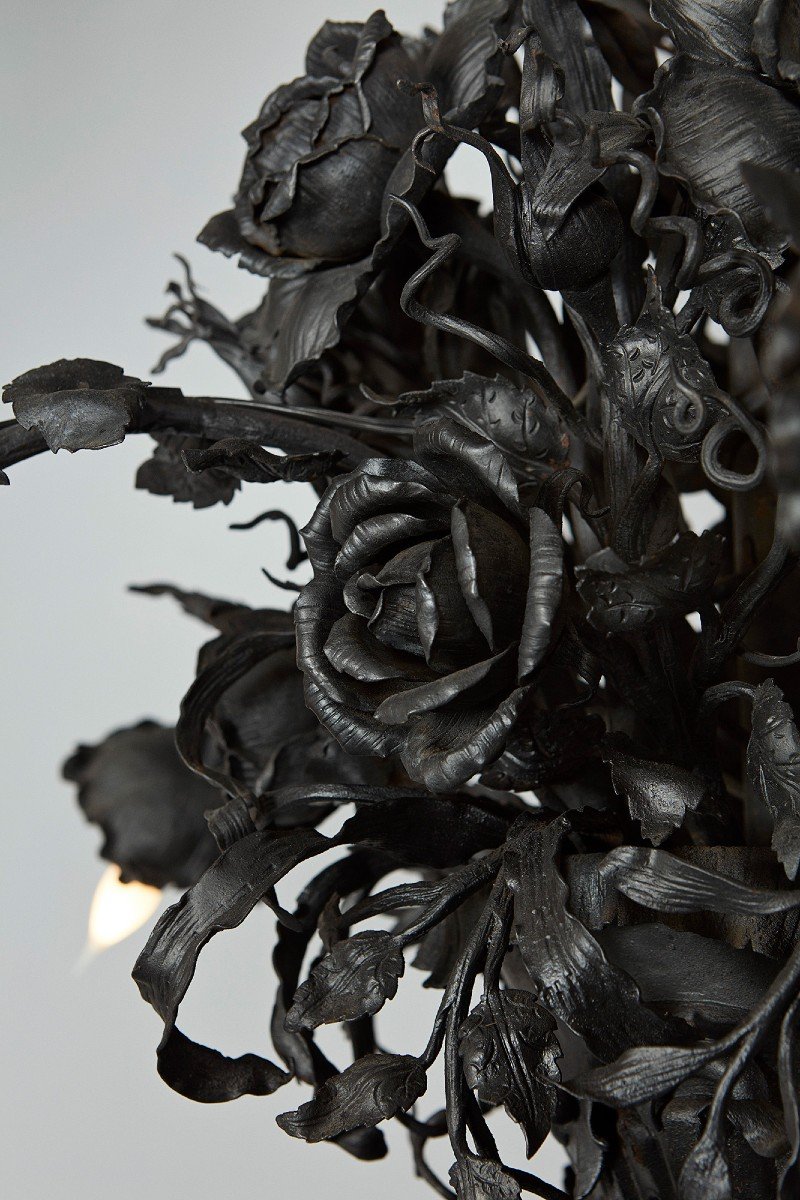 Grand Lustre En Fer Forgé -photo-4