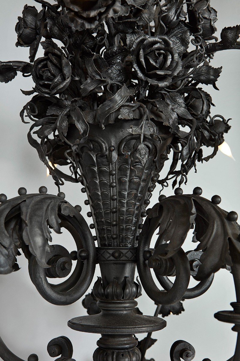Grand Lustre En Fer Forgé -photo-5