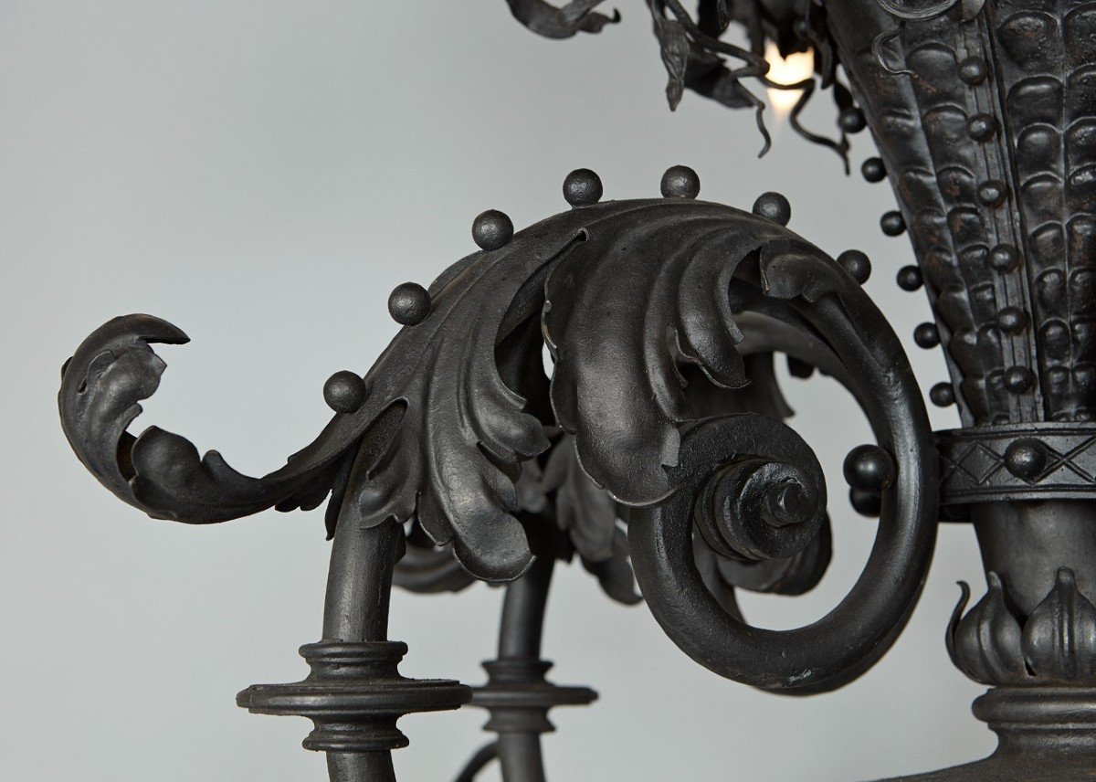 Grand Lustre En Fer Forgé -photo-6