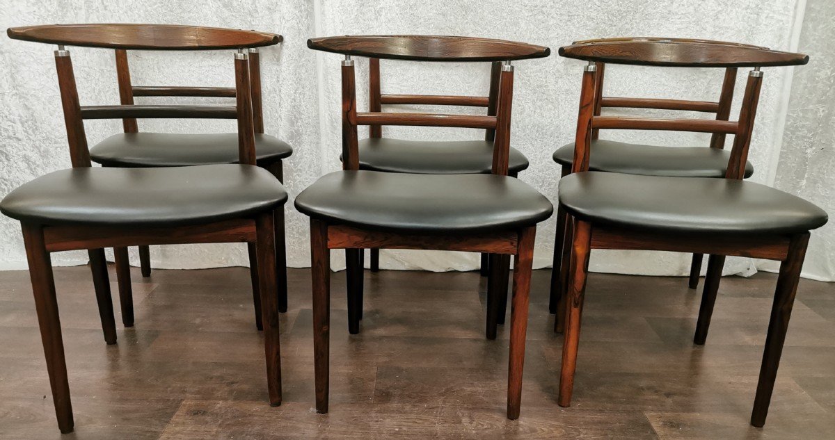 6 Chaises Danoises Sibast En Palissandre.-photo-2