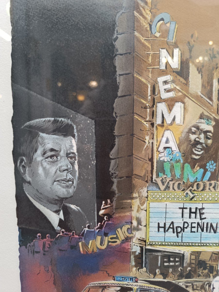 Lithographie De Daniel Authouart " Sixties "-photo-1