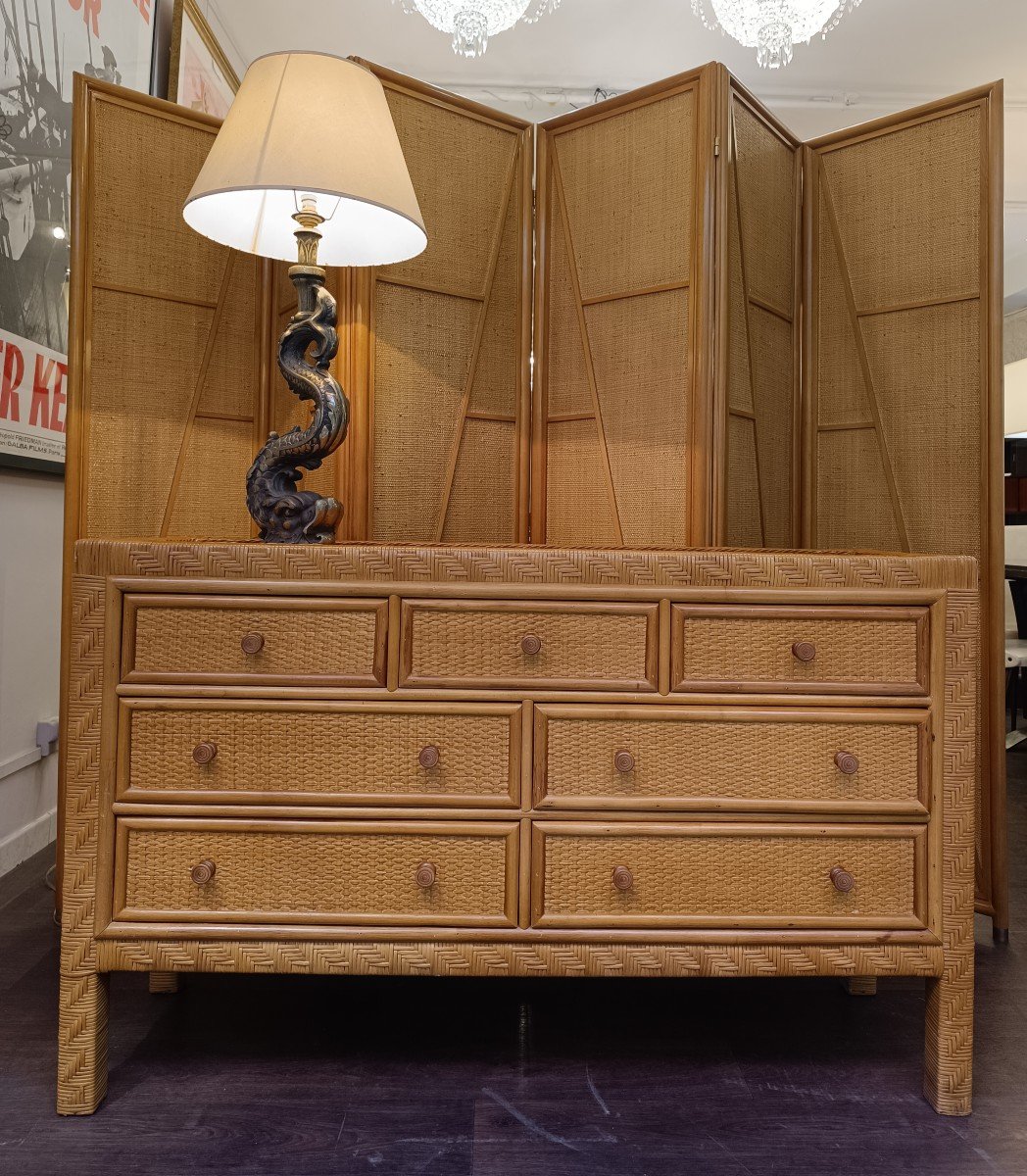 Commode En Bambou Des Années 50 / 60-photo-7