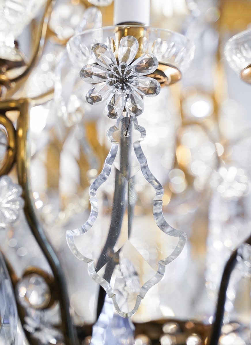 Grand Lustre en bronze et cristal à 12 Bras De Lumière de style L XVI.-photo-6