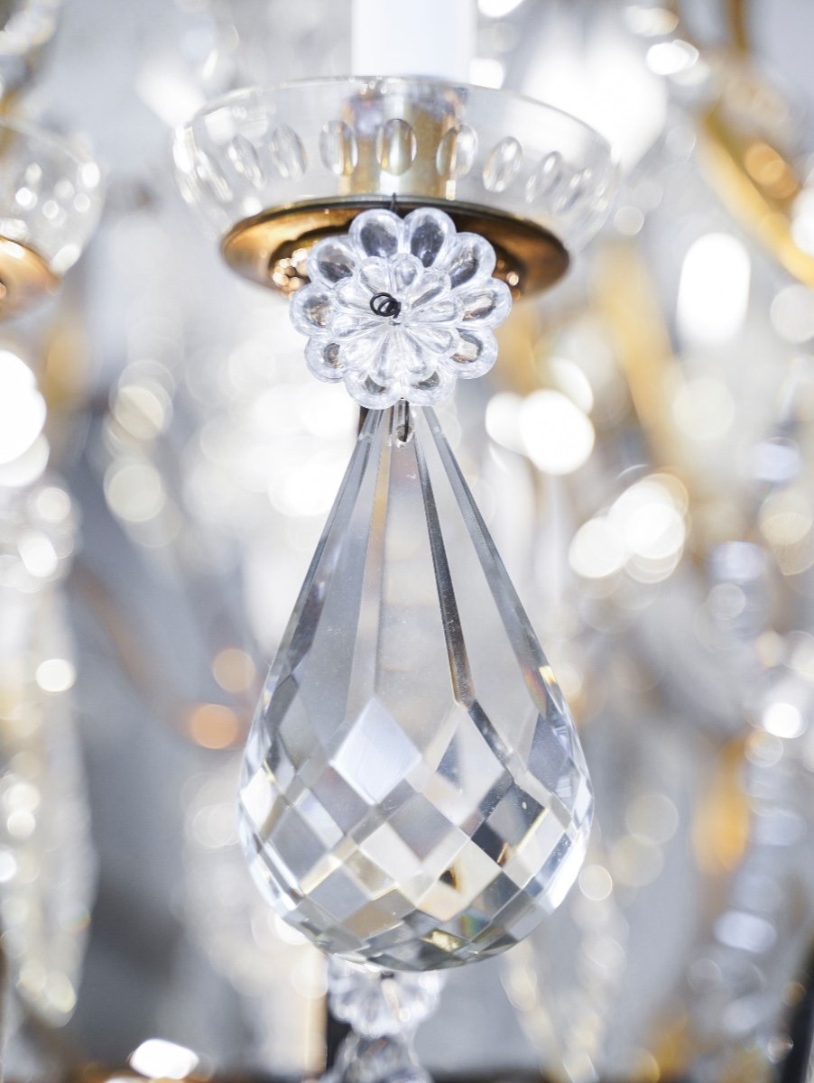 Grand Lustre en bronze et cristal à 12 Bras De Lumière de style L XVI.-photo-7