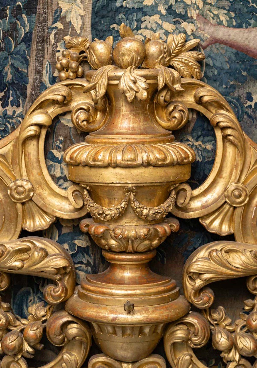 Importants éléments Italiens En Bois Sculpté D’époque 18 ème.-photo-4