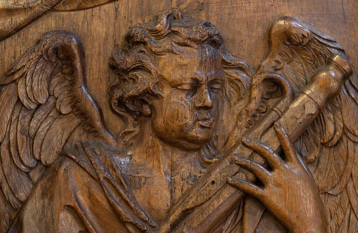 Pair Of Panels - Musician Angels - 17th Century-photo-5