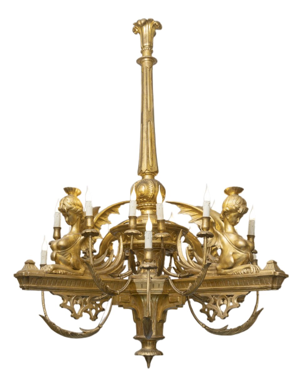 Important Neoclassical Period Palace Chandelier-photo-7