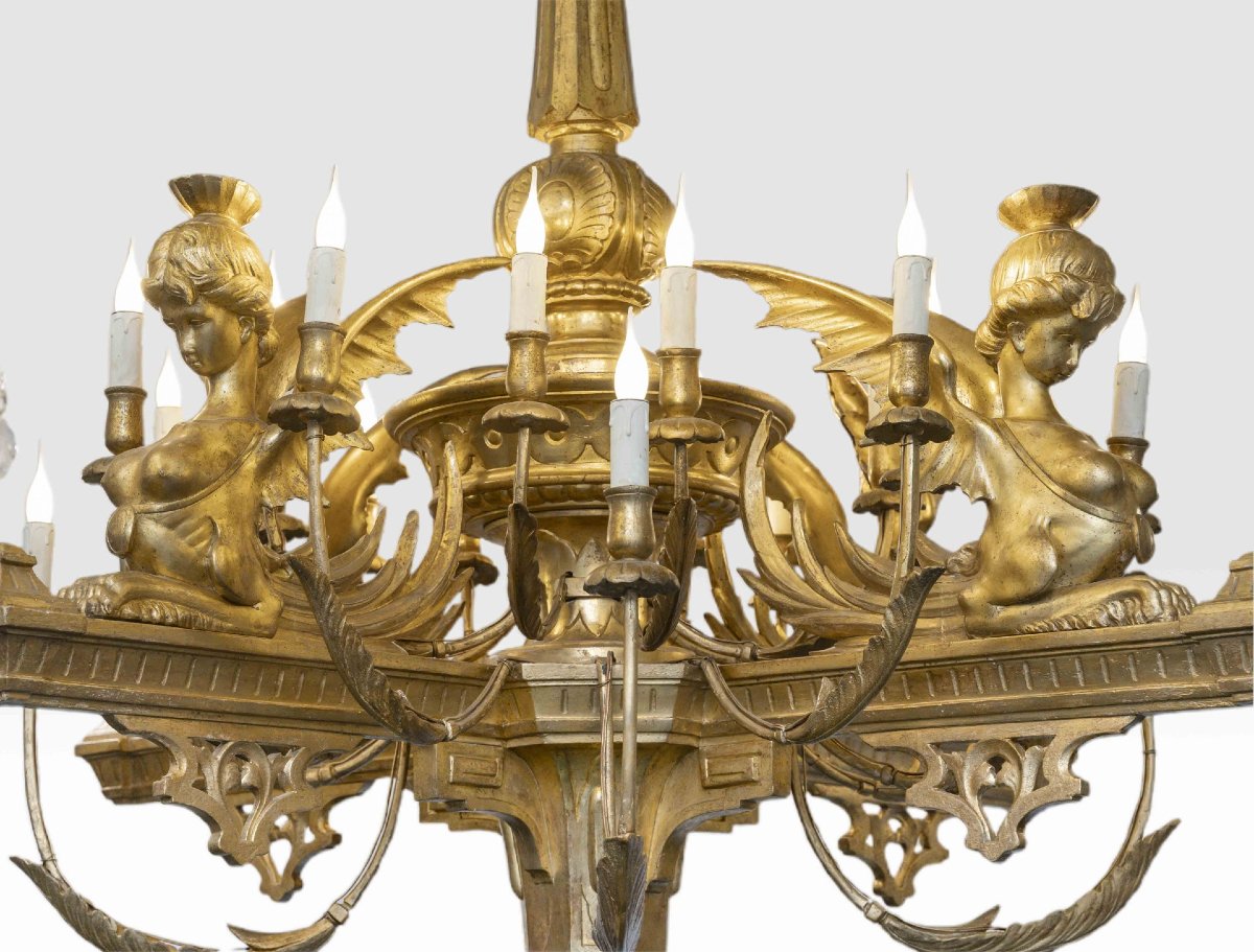Important Neoclassical Period Palace Chandelier-photo-8