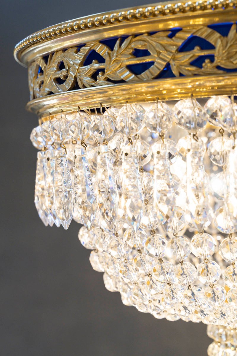 Lustre plafonnier de la Maison Baccarat du 19ème siècle.-photo-3