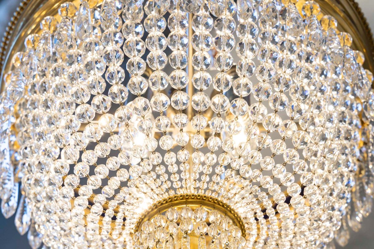 Lustre plafonnier de la Maison Baccarat du 19ème siècle.-photo-2
