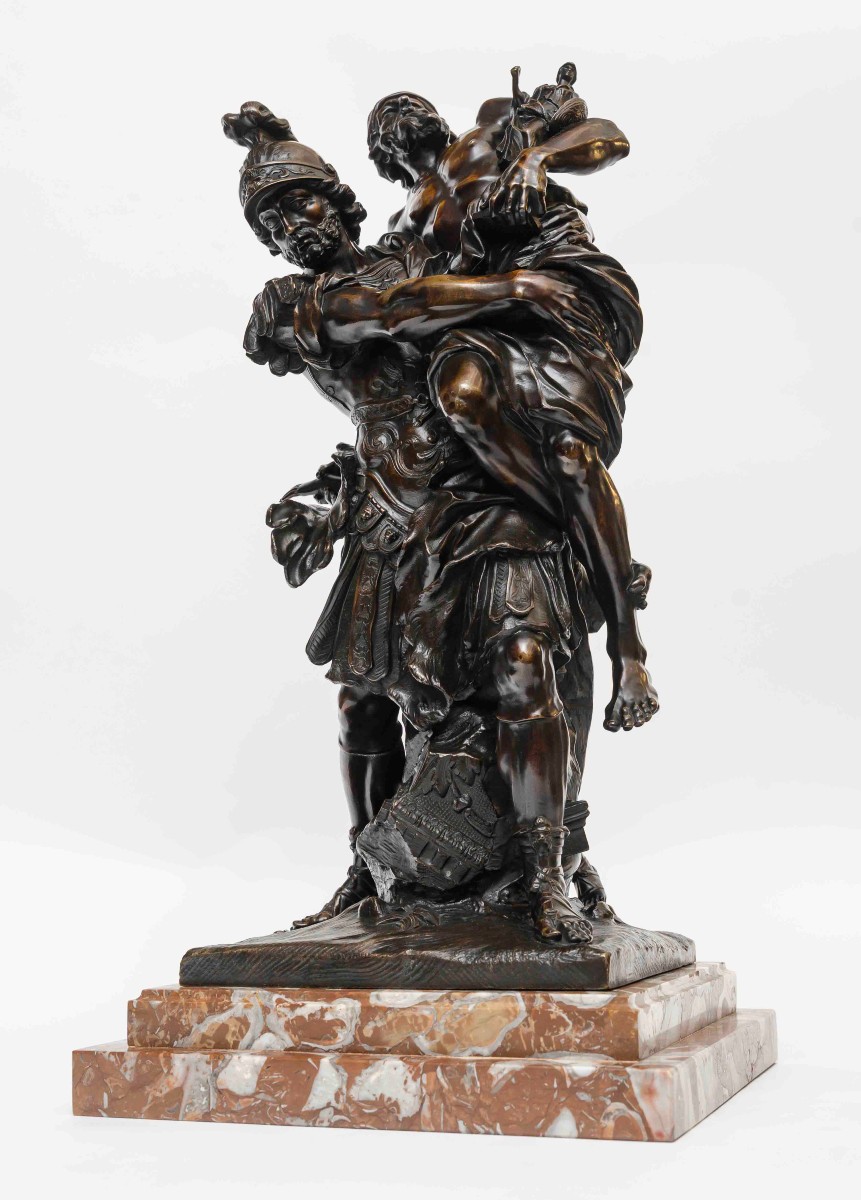 Groupe en bronze « Enée portant son père Anchise suivi d’Ascagne »-photo-2