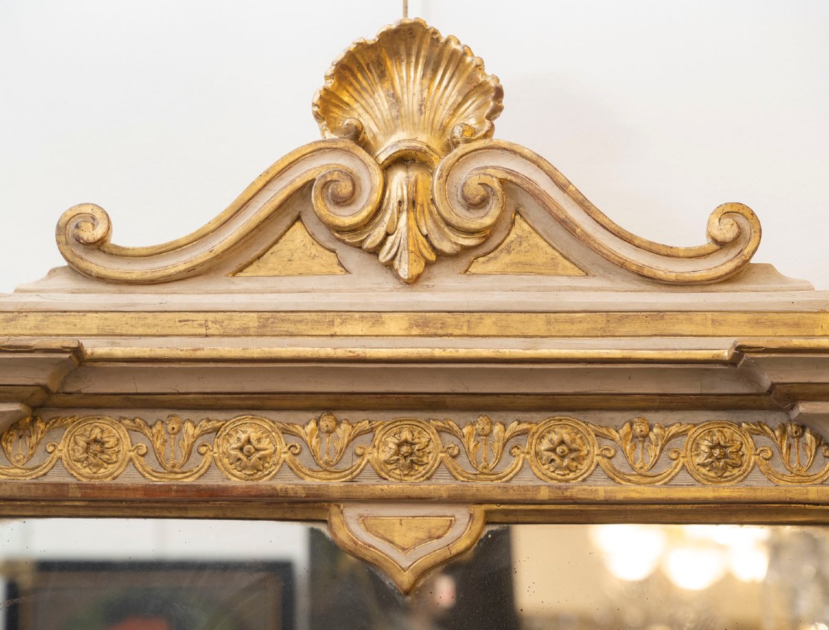 Pair Of 19th Century Shield-shaped Mirrors.-photo-1